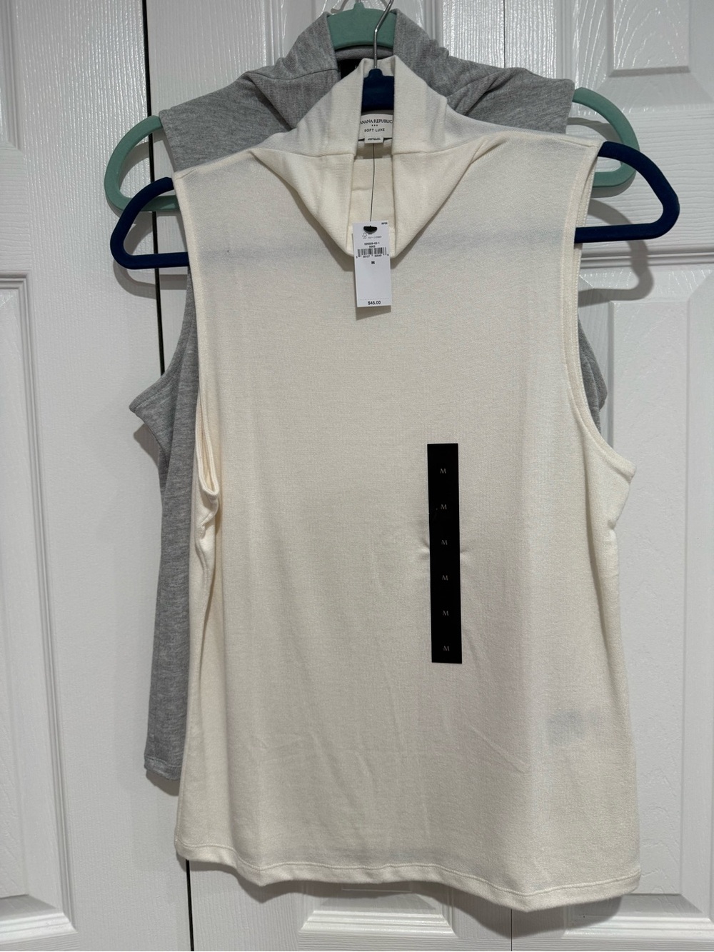 Cowl Neck Tank Tops (2) - Cream & Gray